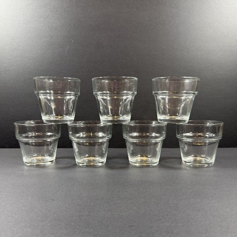SMALL Clear Glass Flower Garden Pots Planters 2 5/8" H x 2 3/4"‎ W ~ Lot of 7